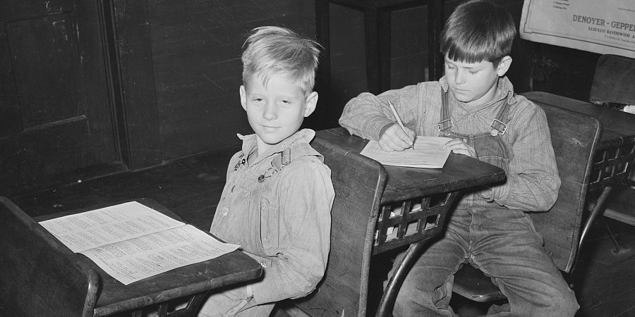 School children in rural school (1940s)