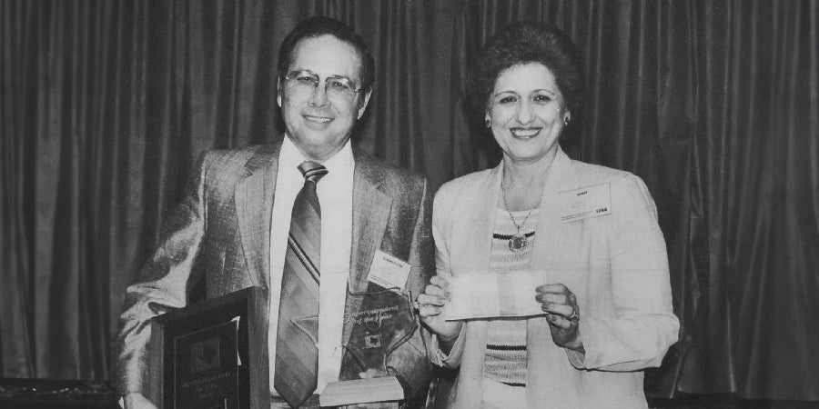 Tony Rico of Weslaco ISD with SOTY Award