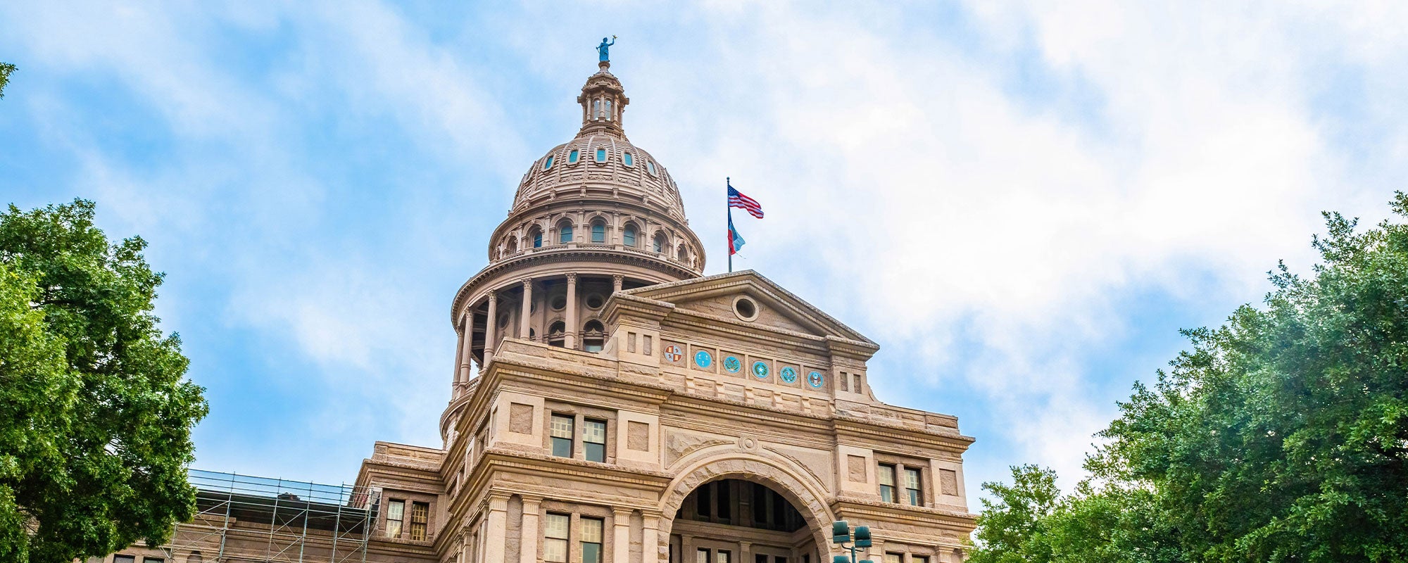 Scenic view of Texas State Capitol building in Austin.